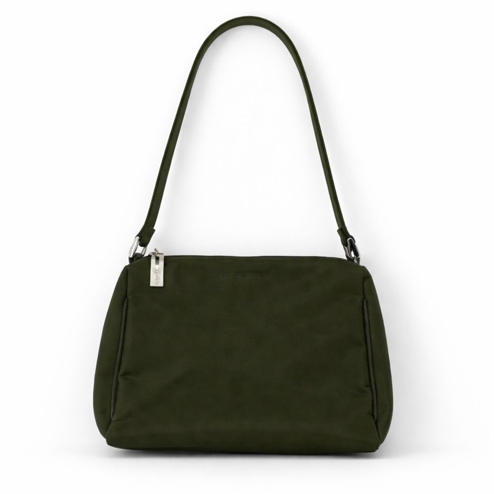 Jacqueline Ferrar Olive Green Nylon Shoulder Bag Y2K Travel